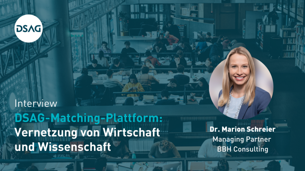 DSAG-Matching-Plattform Interview mit Dr. Marion Schreier